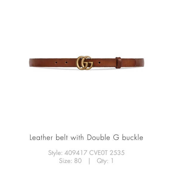 Gucci Tan Leather Belt with Gold GG Buckle - Picture 1 of 2